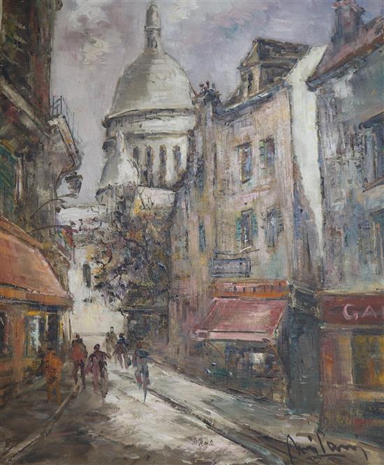 French School View of the Sacre Couer 41 x 33cm, unframed